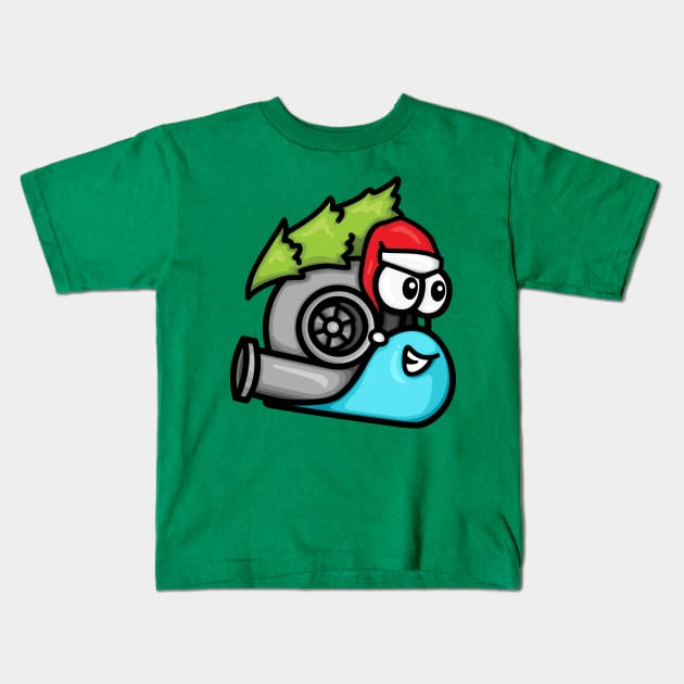 Turbo Snail - Christmas Tree Hauler (blue) Kids T-Shirt by hoddynoddy